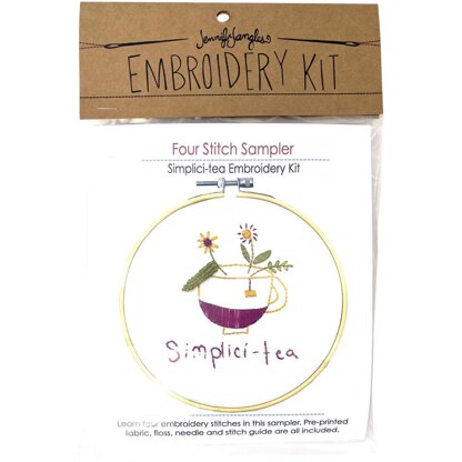 Jennifer Jangles Four Stitch Sampler Simplici-tea Embroidery Kit