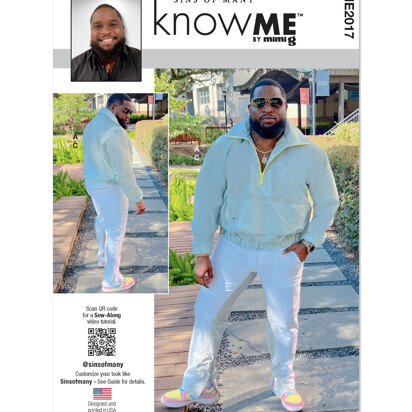 Know Me Men's Pullover Jacket and Pants by Sins of Many ME2017 - Sewing Pattern