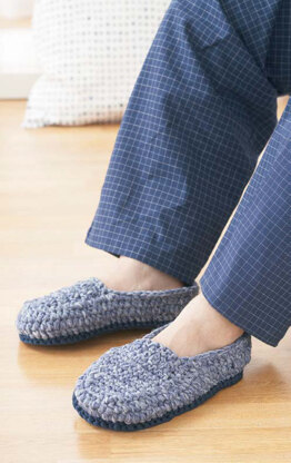 Loafers in Bernat Phentex Slipper Craft Yarn Downloadable PDF