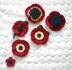 Crochet poppy. Flower brooch. Remembrance poppy