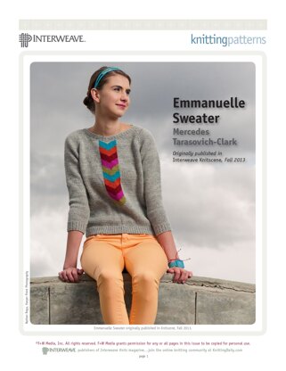 Emmanuelle Sweater in Brown Sheep Company Nature Spun Worsted - Downloadable PDF