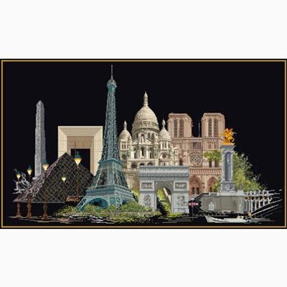 Thea Gouverneur Bv Paris Cross Stitch Kit - 18 Count, Black