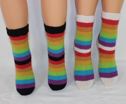 Childrens Simple Rainbow Socks Circular