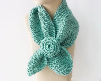 Flower Key Hole Scarf, Self Tying Neck Warmer