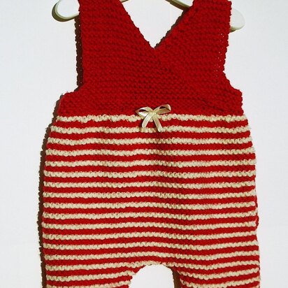 Stripe Chunky Cross over front Baby Romper