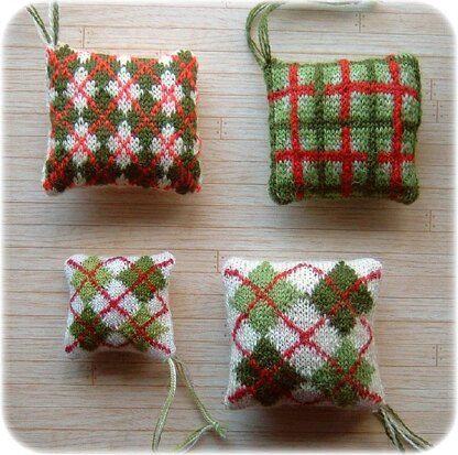 Argyle and plaid Christmas tree decorations