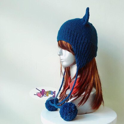 Earflap Hat with Cat Ears