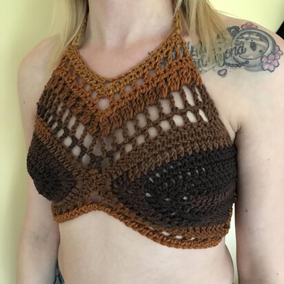 Easy Crochet Floral Bralette Crop Top.