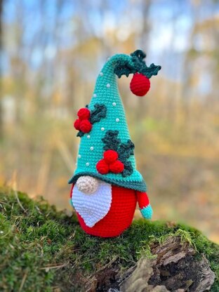 Christmas gnome in green hat