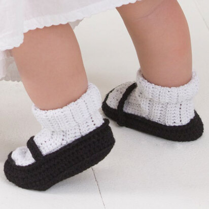 Mary Jane Baby Booties in Aunt Lydia's Bamboo Crochet Thread Size 3 - WC2005 - Downloadable PDF