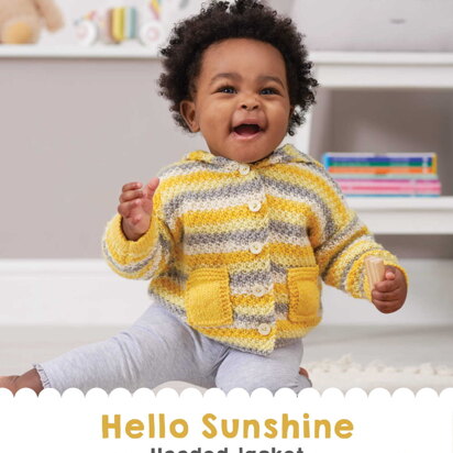 Hello Sunshine Hooded Jacket in West Yorkshire Spinners  Bo Peep Luxury Baby DK - DBP0216 - Downloadable PDF