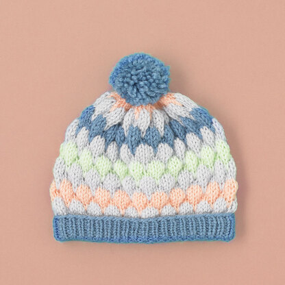 Bobo Bubble Stitch Blanket & Beanie - Free Baby Knitting Pattern in Paintbox Yarns Simply DK