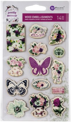 Prima Marketing Pretty Mosaic Wood Stickers 14/Pkg - 620931