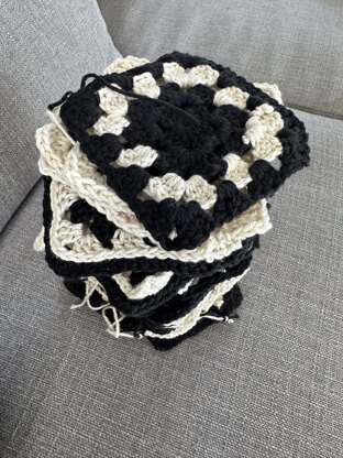 Ebony and Ivory Granny Square