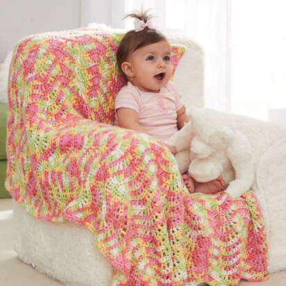 Baby Waves Blanket in Caron Simply Baby Ombre - Downloadable PDF