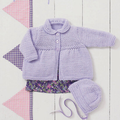 Coat & Bonnet in Hayfield Baby Chunky - 4897 - Downloadable PDF