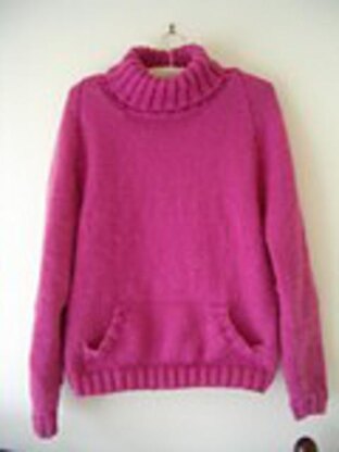 Daphne - ladies 12ply roll collar jumper with pocket