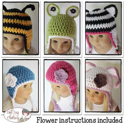 Animal Beanies for 18 inch Dolls and Baby Born