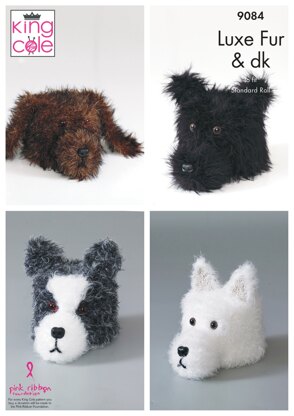 Knitted Dog Toilet Roll Covers in King Cole Luxe Fur, Pricewise DK - 9084pdf - Downloadable PDF