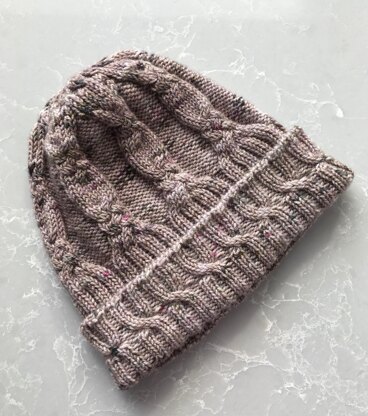 Boysenberry Ripple Cabled Hat TJD41