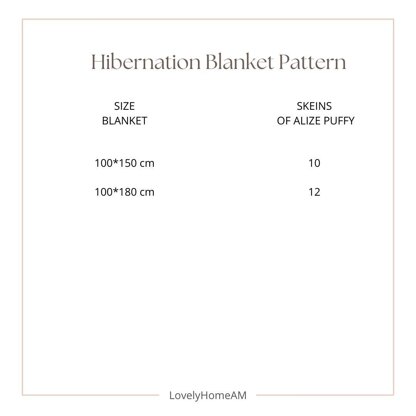 Hibernation Blanket Pattern