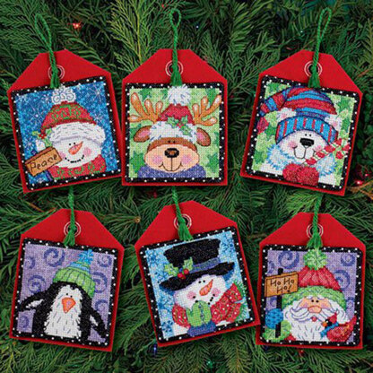 Dimensions Christmas Pals Ornaments (Set of 6) Cross Stitch Kit