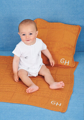 Patchwork Blanket and Cushions in Rico Baby Cotton Soft DK - 393