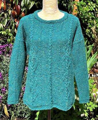 Cabled Diamond Patterned Sweater