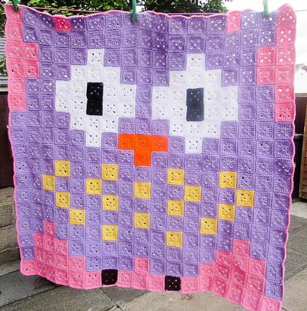 Owl granny discount square crochet pattern