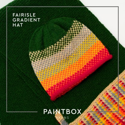 Fairisle Gradient Hat - Free Knitting Pattern in Paintbox Yarns Wool Worsted - Downloadable PDF