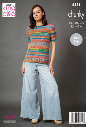 Cardigan and Sweater in King Cole Flair Chunky - 6381 - Leaflet