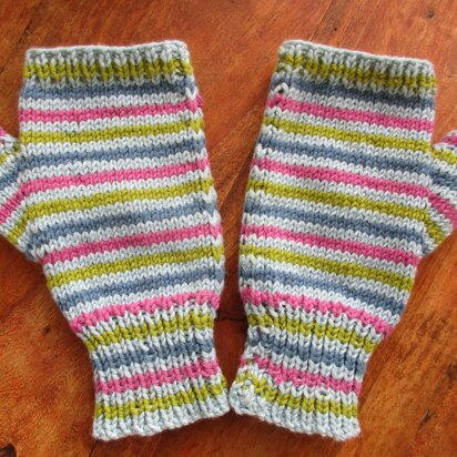 Striped Fingerless Gloves