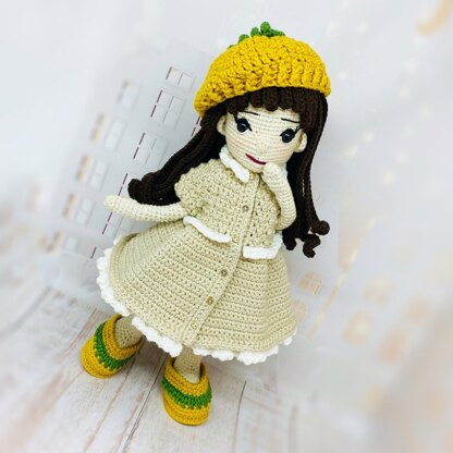 Crochet doll with clothes pattern, Amigurumi doll pattern