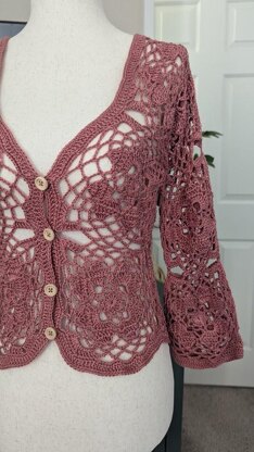 Rosewood Petals Crochet Blouse
