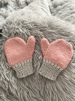 Myla mittens, 6 months, adapted pattern 