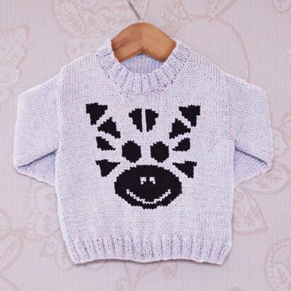 Intarsia - Zebra Face Chart - Childrens Sweater