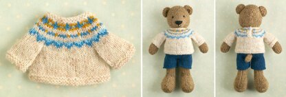 Bear/Panda in a Fair Isle sweater