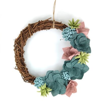 The Crafty Kit Company Succulent Felt Wreath Sewing Kit