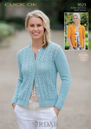 Long and Short Sleeved Cardigans in Sirdar Click DK - 9523 - Downloadable PDF