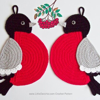 030 Bullfinch potholder decor