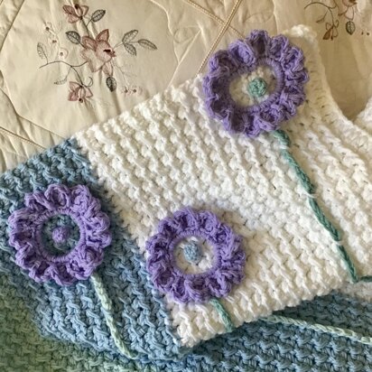 Lilac Sunflower Baby Blanket