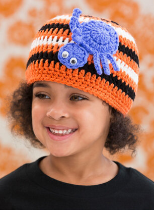 Spider Kid Cap in Red Heart With Love Solids - LW4926 - Downloadable PDF