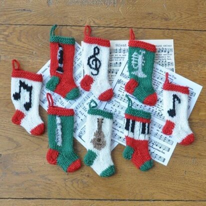 Musical Christmas Stocking Ornament Set