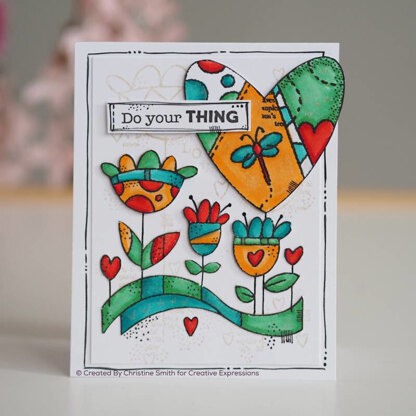 Woodware Clear Singles Love Garden Stamp 4in x 6in