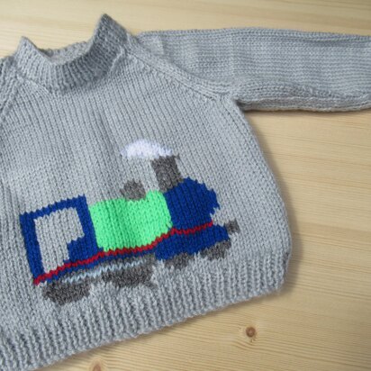 Baby Train Motif Jumper