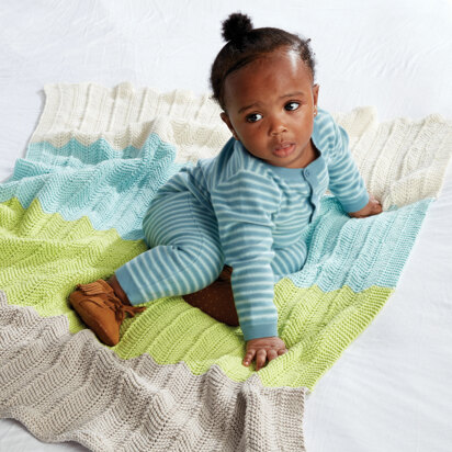 Bold Baby Knit Blanket in Bernat Softee Baby Cotton - Downloadable PDF
