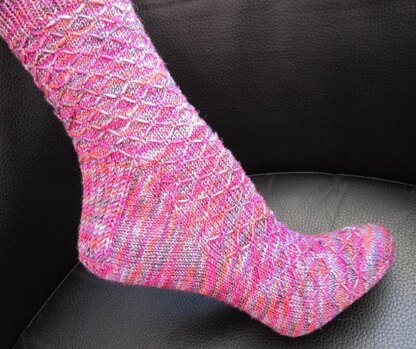 Lattice Knit Socks (toe up)