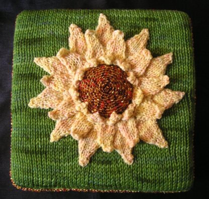 Sunflower Pillow with Beaded Center