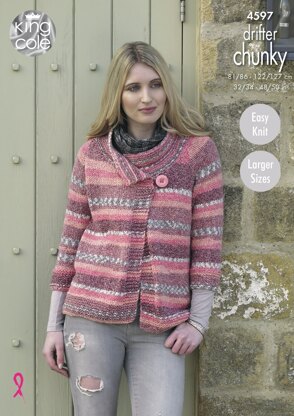 Ladies Jackets in King Cole Drifter Chunky - 4597 - Downloadable PDF