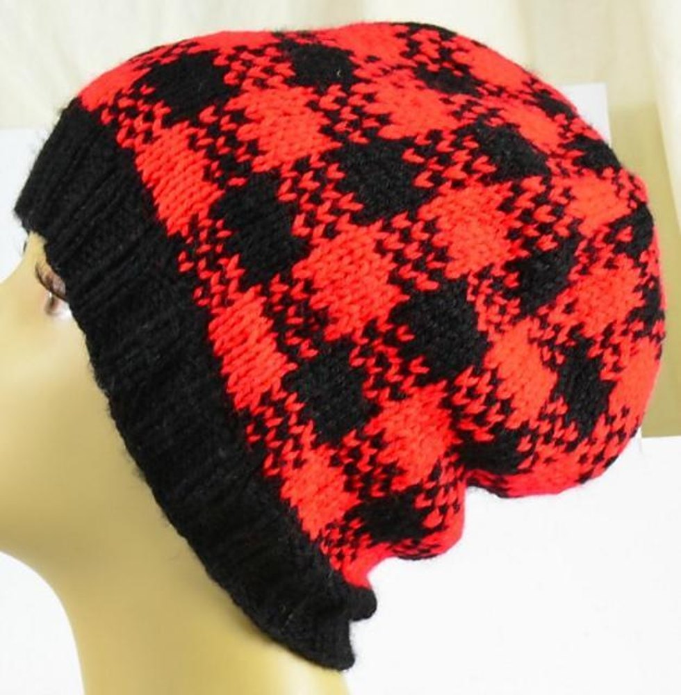 Red and black lumberjack sales hat